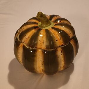 Ceramic Pumpkin Decor in Orange and Brown